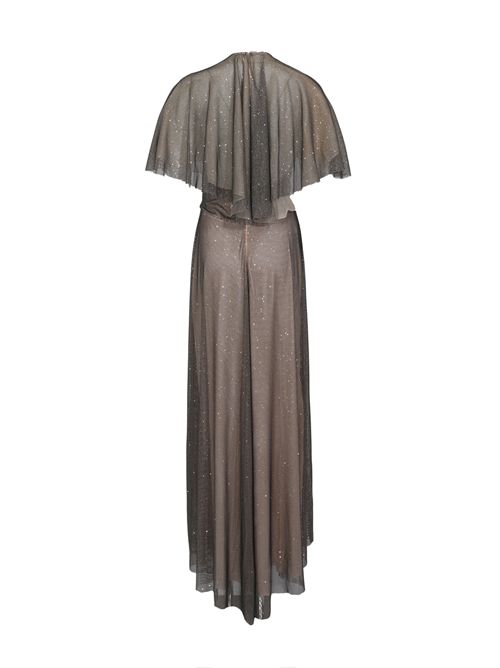 Abito lungo in rete con micro strass Grigio ALBERTA FERRETTI | U0405 16471495